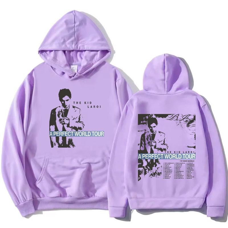 THE KID LAROI A PERFECT WORLD TOUR 2026 Hoodies Fleece Long Sleeve Female Hooded Sweatshirt Unisex Streetwear Design Print Hoody