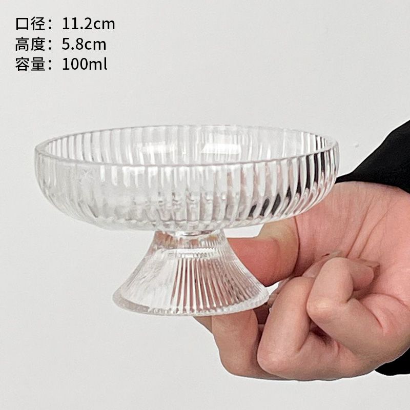 

Высокая красота Фруктовая тарелка Маленькая Нежная Ледниковое стекло Высокая ножка Конфеты Снеки Фрукты Дим-сам Десертная тарелка Бытовая