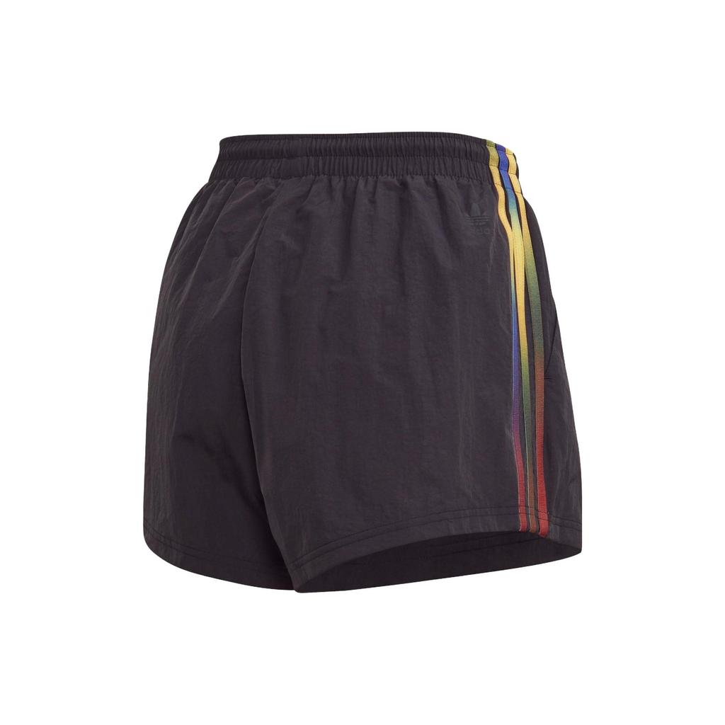 Adidas Originals Logo Print Elastic Waist Casual Shorts Women Bottoms Black GD3970