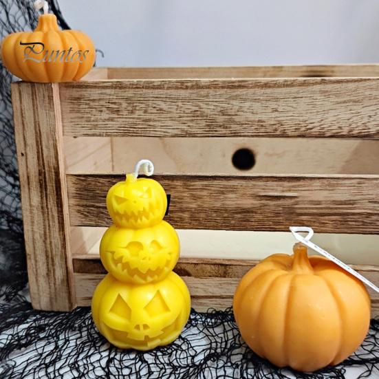 Kürbis-Ornamentform DIY Kerzen-Silikon für Halloween, Handgefertigte Duftkerzen-Herstellungsform, Wiederverwendbare Bastel-Gießform für Gips, Zement, Ton, Epoxidharz