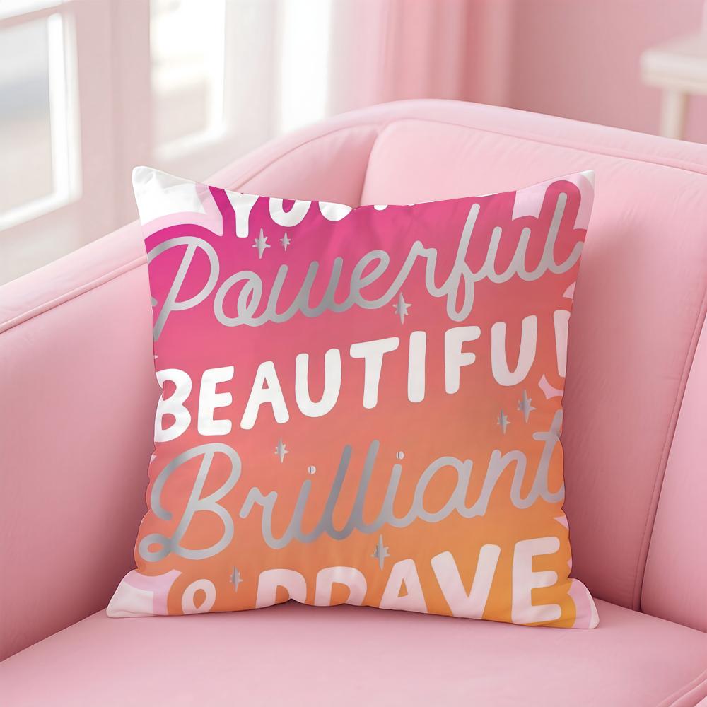 PPersonalized quotes Cushion Cover Pillow Case Soft Friendly Fabric  Concealed Zipper