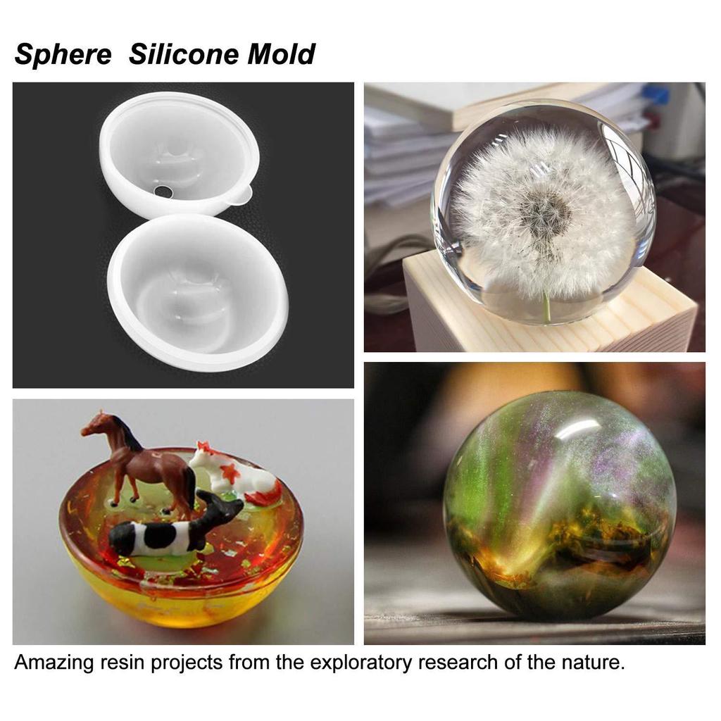 Casting Molds Silicone Square Rectangle Ball Molds 9Pcs Sizes