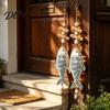 Rustic Wood Decor Lighted Wooden Fish Starfish Wall Hanging Ornament, Beachy with Warm LED Lights Lights, Coastal Nautical for Home Porch Beach House