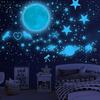 Luminous Stickers Unicorns Luminous Stars Ceiling Wall Stickers Fluorescent Ceiling Decoration Wall Stickers for Kids Rooms Blue