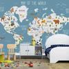 Photo 3D Cartoon Balloon World Map Large Mural Living Room Children Bedroom Waterproof Canvas Wallpaper Papel De Parede