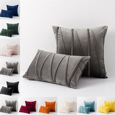 NEW 18" 20" Velvet Plain Soft Cushion Cover Throw Pillow Cases Sofa Home Decor