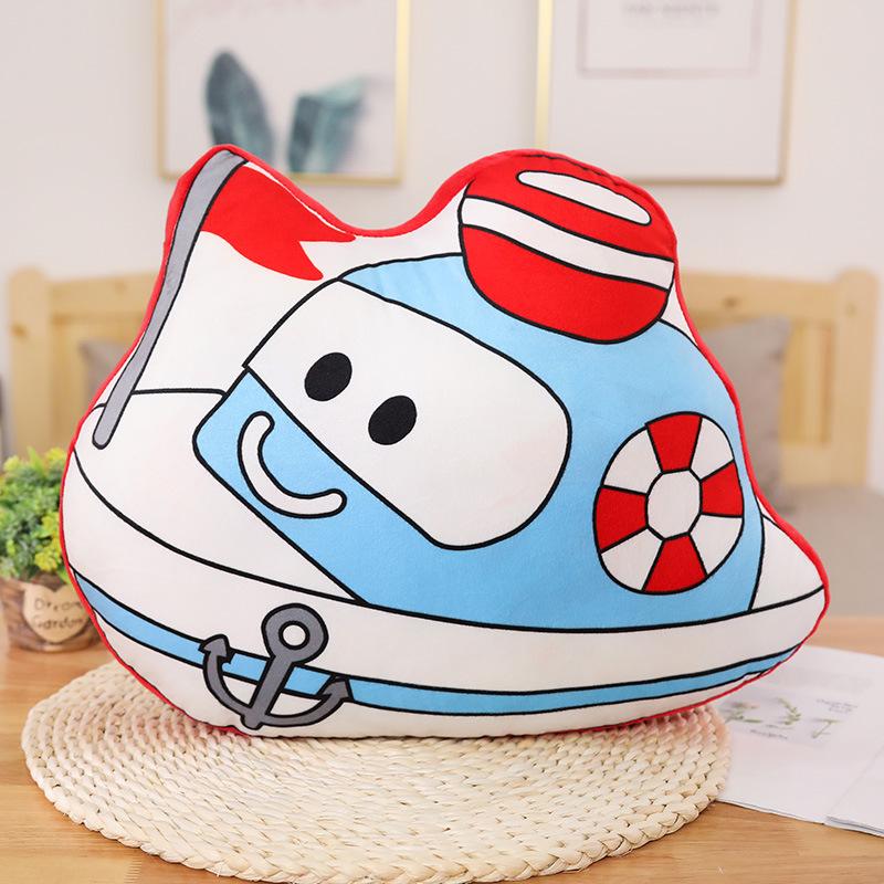 Children Car Pillow Cushion Plush Toy Helicopter Train Fire Truck Doll Ragdoll Boy Girl