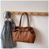 PU Solid Color Large Capacity Shoulder Bags Hasp Sewing Women's Bags 2026  Temperament Versatile Women's Handbags