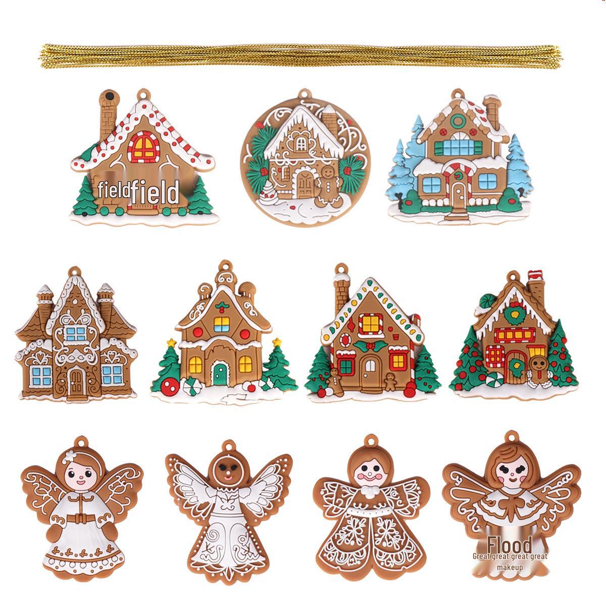2026 Christmas Gingerbread Man PVC Ornament - Angel Baby Cookie House Series