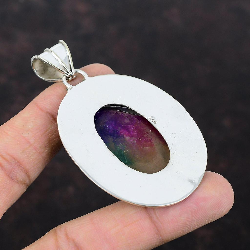 Rainbow Solar Quartz Druzy Pendant Gemstone Handmade Jewelry 925 Sterling Silver Pendant Druzy Vintage Jewelry For Gift Designer Pendants