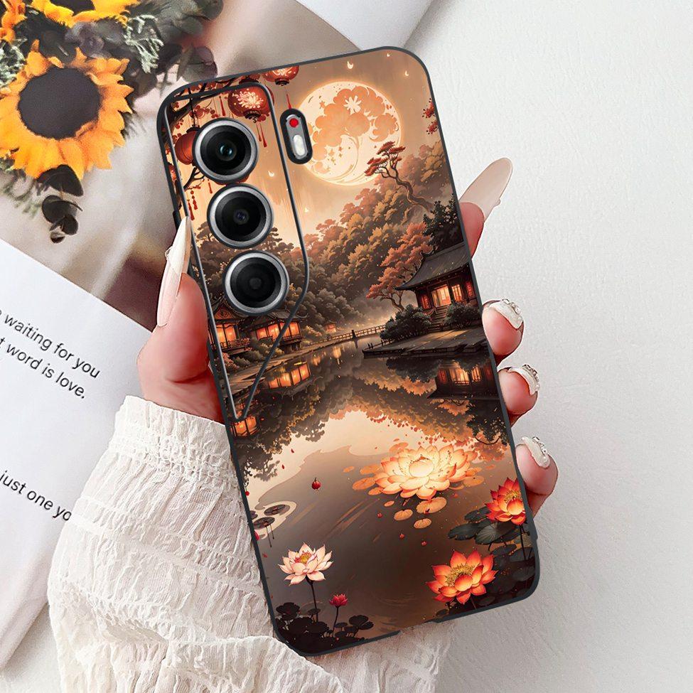 For Tecno Camon 40 Case CM5 Silicone Cute Cat Fashion Flowers Funny Painted Back Cover For Techno Camon 40 Phone Case Bumper