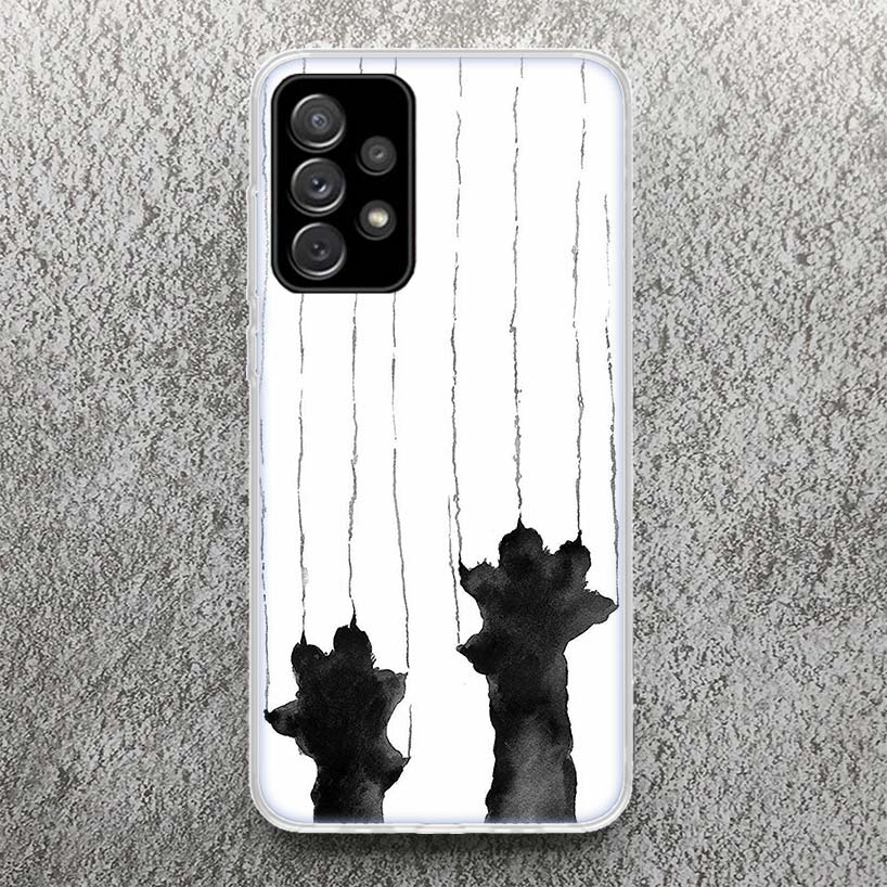 Cat Footprint Funny Paw Cute Phone Case for Samsung Galaxy A16 A15 A14 A13 A56 A55 A54 A53 A36 A35 A34 A33 A26 A25 A24 A23 A05S