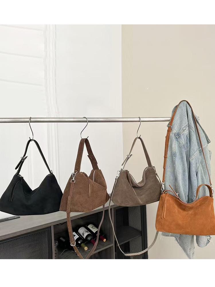 Geantă de umăr crossbody din piele naturală mată de vacă, de damă, modă coreeană 2025, capacitate mare