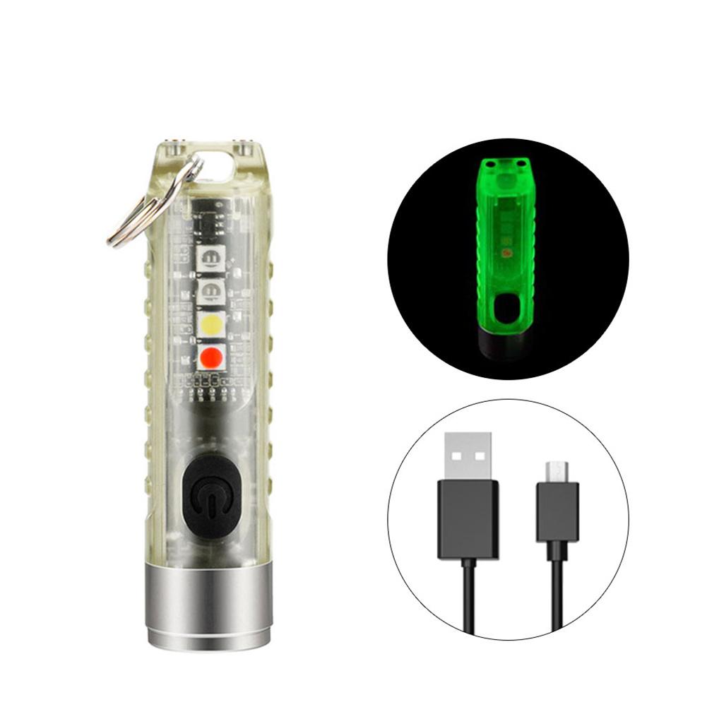Mini Keychain Flashlight Multifunctional 400lm High Brightness Usb C Rechargeable Magnetic Torch Camping Light