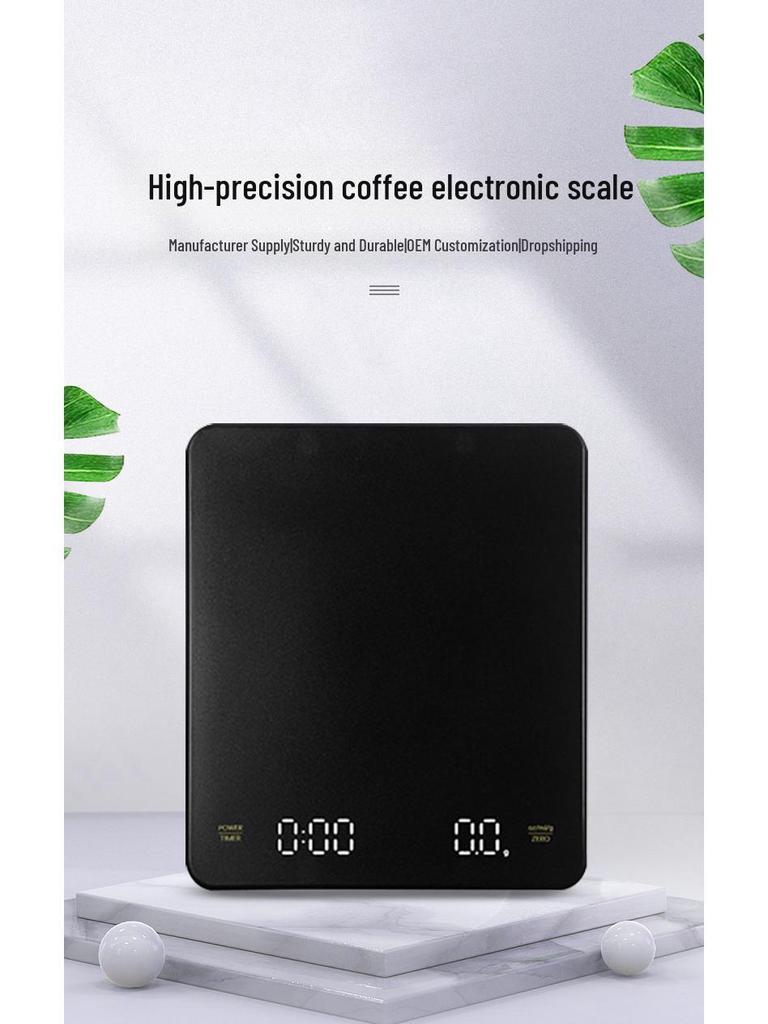 Multi-Function Electronic Coffee and Baking Scale with Automatic Timer, Rechargeable