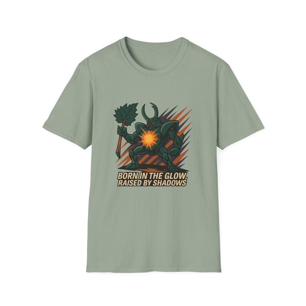 

Unisex Softstyle T-Shirt Retro Anime Armored Beetle Spear Amber Glow Battle Fall XL