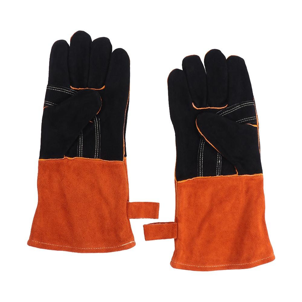 1 Pair Cowhide Leather Work Safety Glove Anti-Heat Welder Gloves  Welding Gauntlets