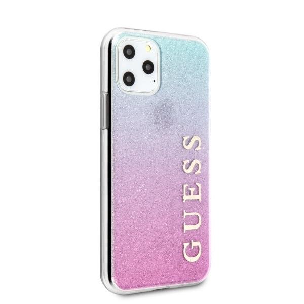 Guess Guhcn65Pcuglpbl Iphone 11 Pro Maxróżowo-Niebieski/Pink Blue Hard Case Glitter Gradient