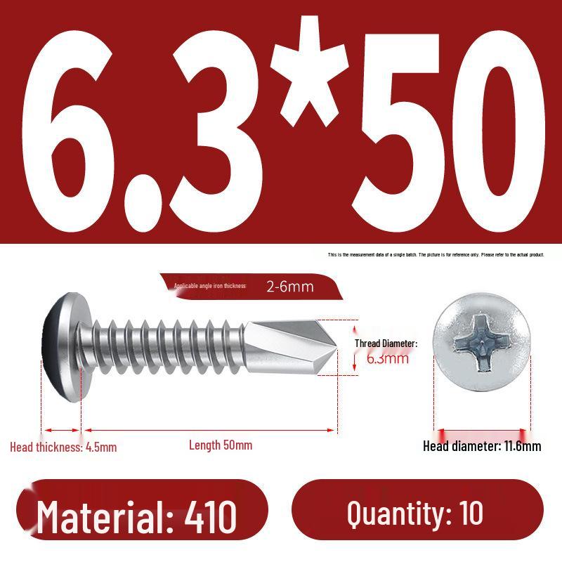 Stainless Steel 304 Phillips Round Head Self-Drilling & Tapping Screws, M3.9/M4.8/M5.5 Swallowtail Bolts