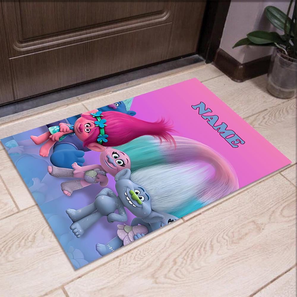 Custom Name Trolls Printed Carpet,Rug for Office Chair Living Room Bedroom Kitchen Room Decor Gifts.