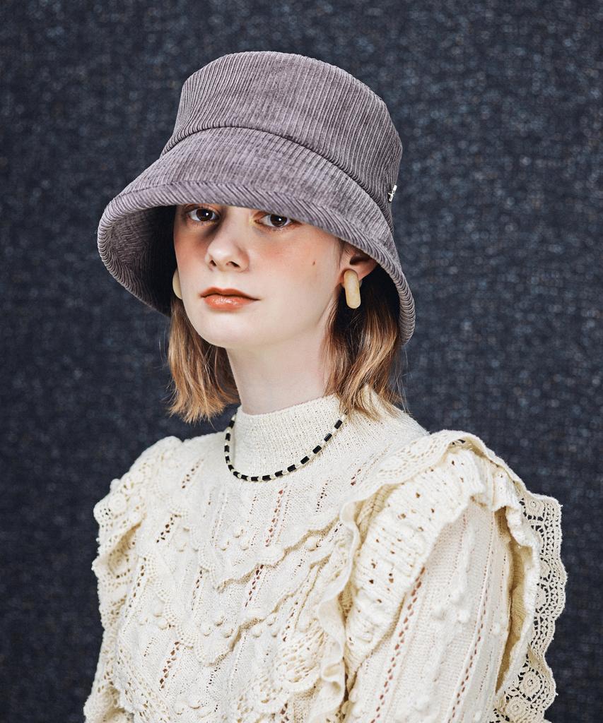 Elkebeullum Basic Corduroy Charcoal Bucket Hat