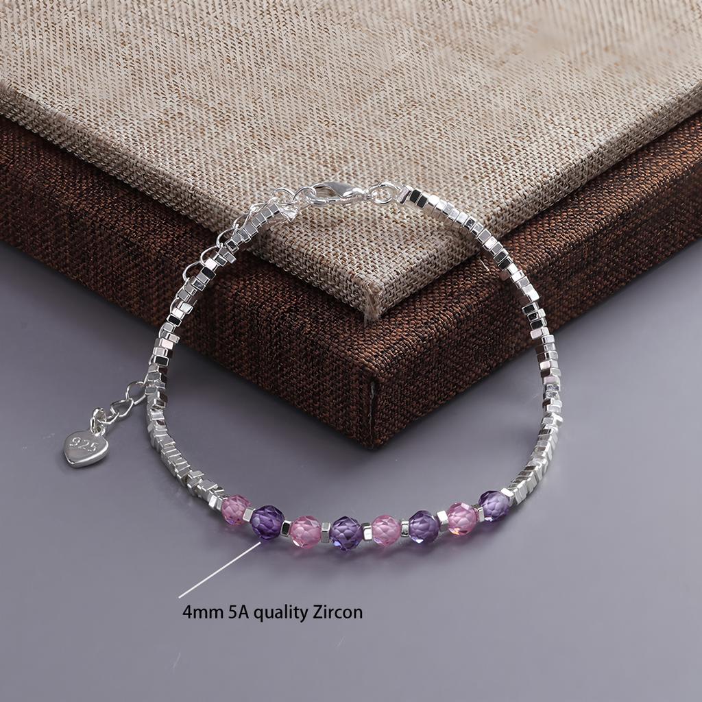 925 Silver Three-Layer Chain Circle Bracelet For Women Simple Exquisite Gift Wedding Accessories