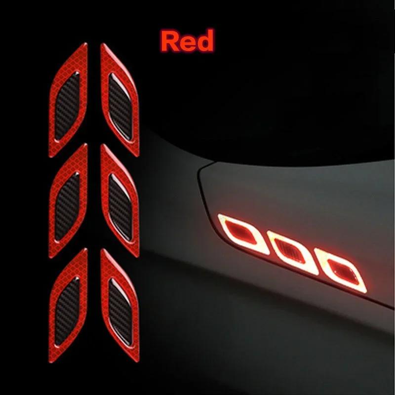 Reflective Sticker Warning Tape for Car Hood Eyebrow Reflector Adhesive Carbon Fiber Universal Safety Decal Vehicle Exterior