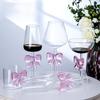 1 Stück Elegante Große Rosa Schleife Verziert Transparente Rotweingläser Kelch Sektgläser Coupes Weißweinglas Tasse