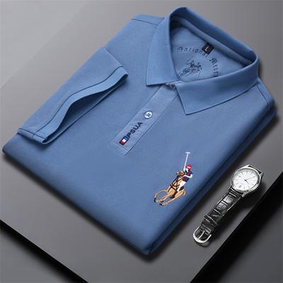 Polo d'été à manches courtes pour hommes, chemise d'affaires Slim coréenne brodée à demi-manches, couleur unie
