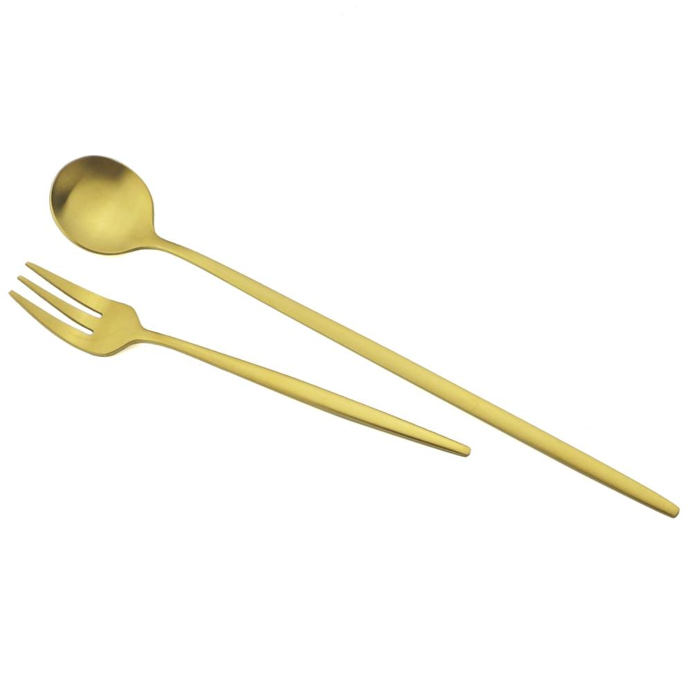 6ks Barevné příbory s dlouhou rukojetí Matné nerezové Lžíce Leštěné Míchání Nápoj Zmrzlina Dezert Čajová lžička Sada nádobí