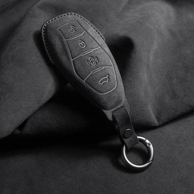 Wildleder Auto Schlüsselhalter für FAW Hongqi HS5 HS7 H5 H6 H9 HQ9 mit Schnalle und Kette