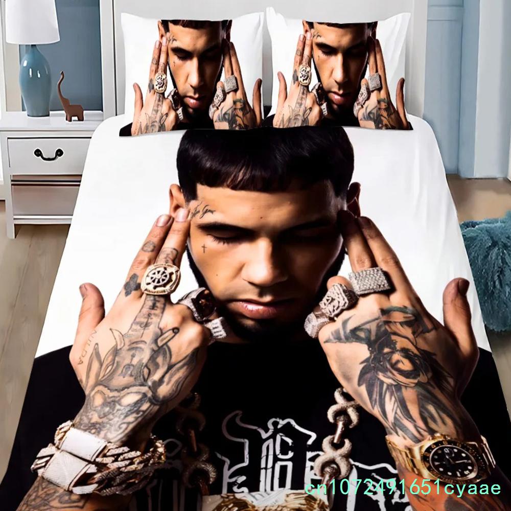 Anuel AA Real Hasta La Muerte Duvet Cover Pillowcase Bedding Set Boy Girl Bedroom Decoration Children Single Double Large Size