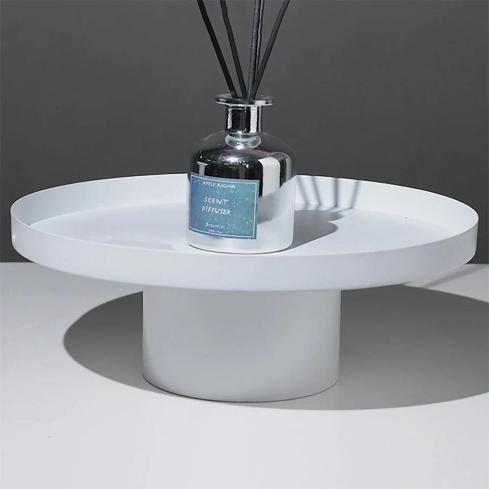Round Black White Decorative Tray Plastic For Food Snacks Cake Dessert Buffet Presentation Tray Snack Storage Boxes Serving Tray