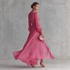 Europe, America 2026 spring and summer elegant V-neck waist chiffon dress cardigan slim dress