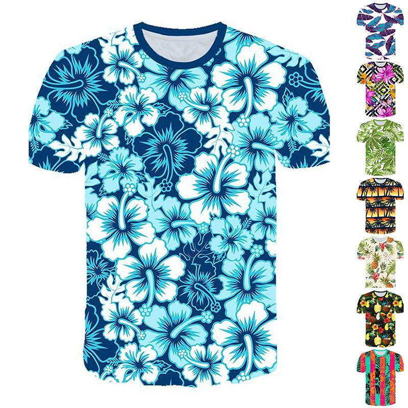 

Новая летняя мужская модная футболка, мужская футболка с принтом цветов ананаса, топ