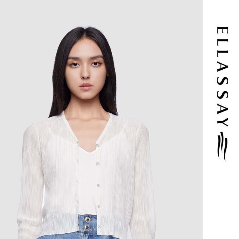 ELLASSAY Women's V-Neck Knit Cardigan