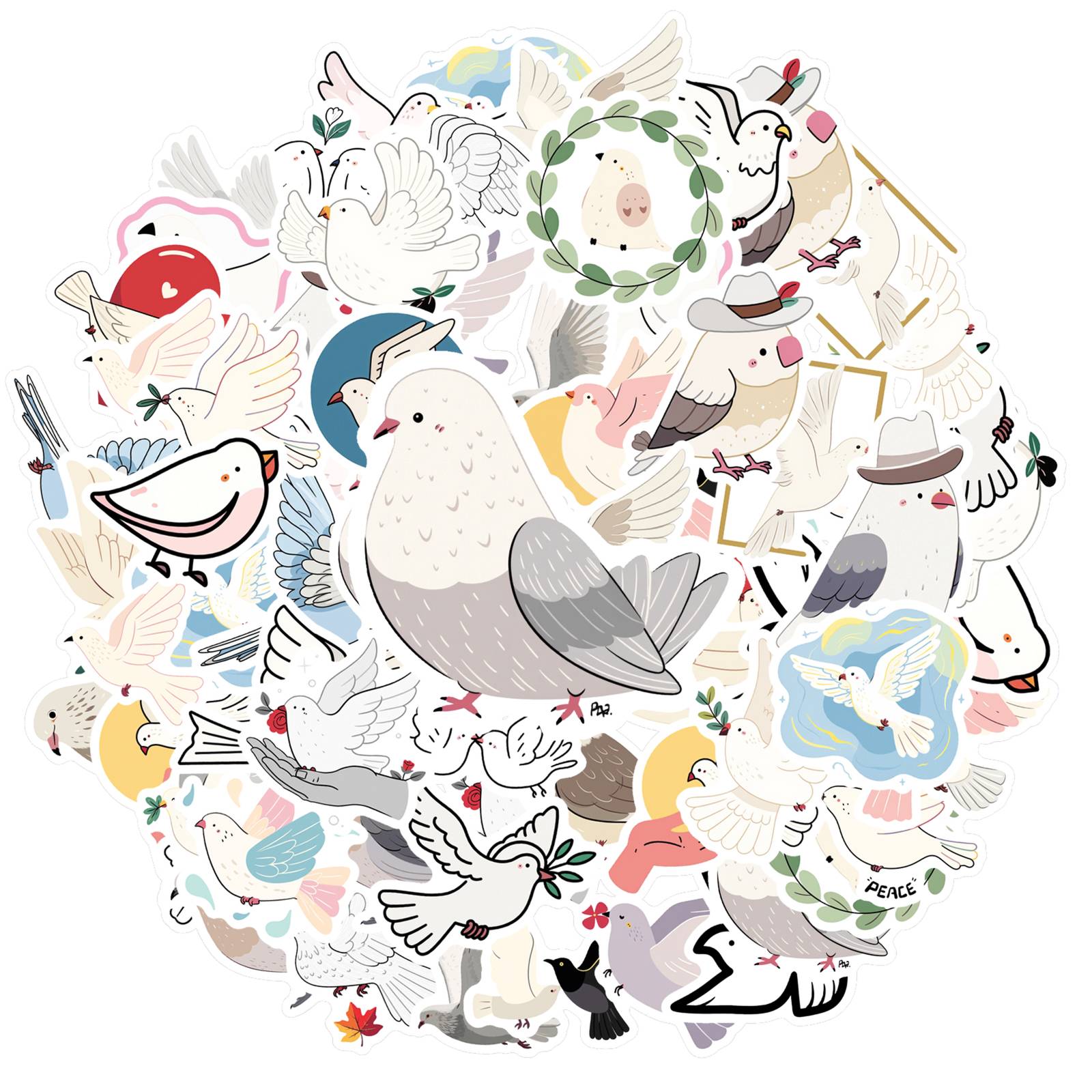 

35pcs-50pcs Whimsical Animal Stickers Cute Peace Stickers DIY Stickers For Laptop Luggage Scrapbook Diary Sticker