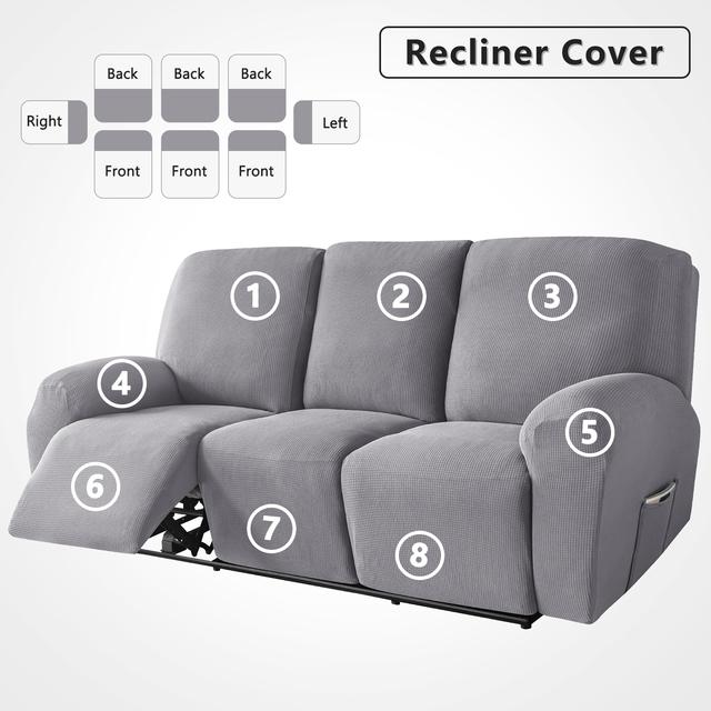 Water Repellent Recliner Sofa Cover Stretch Jacquard Slipcover Washable Relax Armchair Cover
