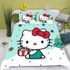 Set de Lenjerie de Pat Anime Hello Kitty Husa de Plapumă 100% Poliester Potrivit Pentru Copii Și Adulți Set de 3 Piese 1 Husa de Plapumă