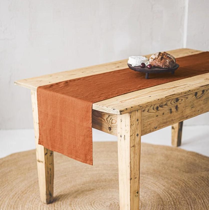 

Французский лен 100% камень мыть стол дорожка на заказ роскошный чистый цвет чайный столик дорожка западный обеденный стол украшения аксессуары 40x140cm