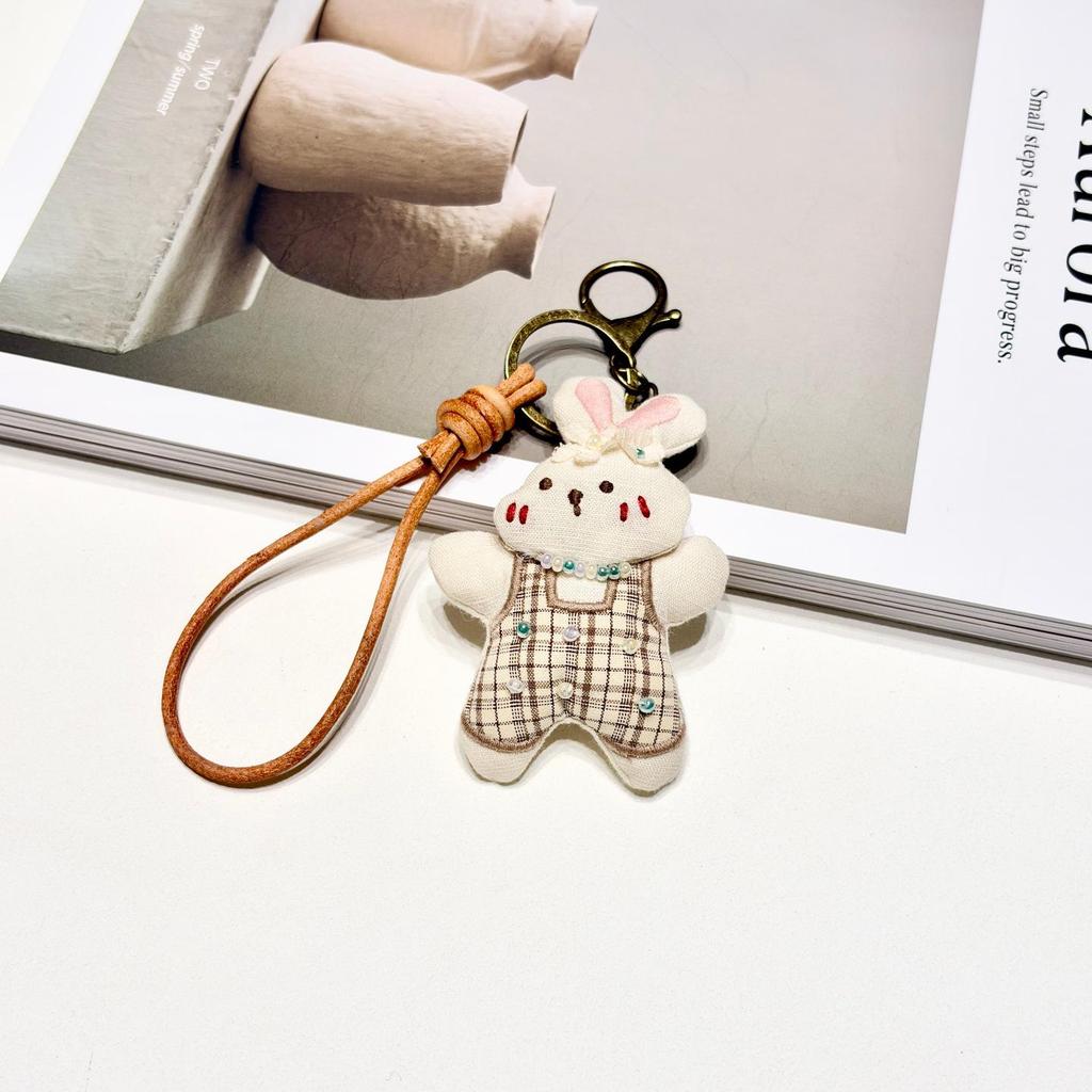 Korean Handmade Cartoon Rabbit Bag Charm Keychain & Phone Lanyard