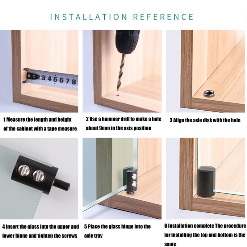 2pcs Cylindrical Designs Glass Hinges Accessory for Home and Commercial Use Smooth Operations and Sturdy Materials