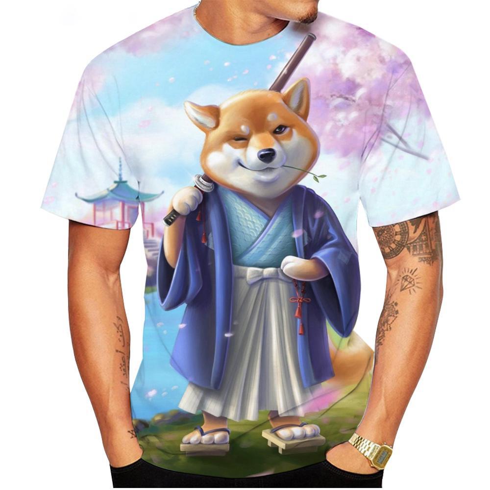 

Новая мода лето горячая распродажа 3D сиба-ину мужская/женская футболка 3D принт унисекс детские топы одежда больших размеров оверсайз M