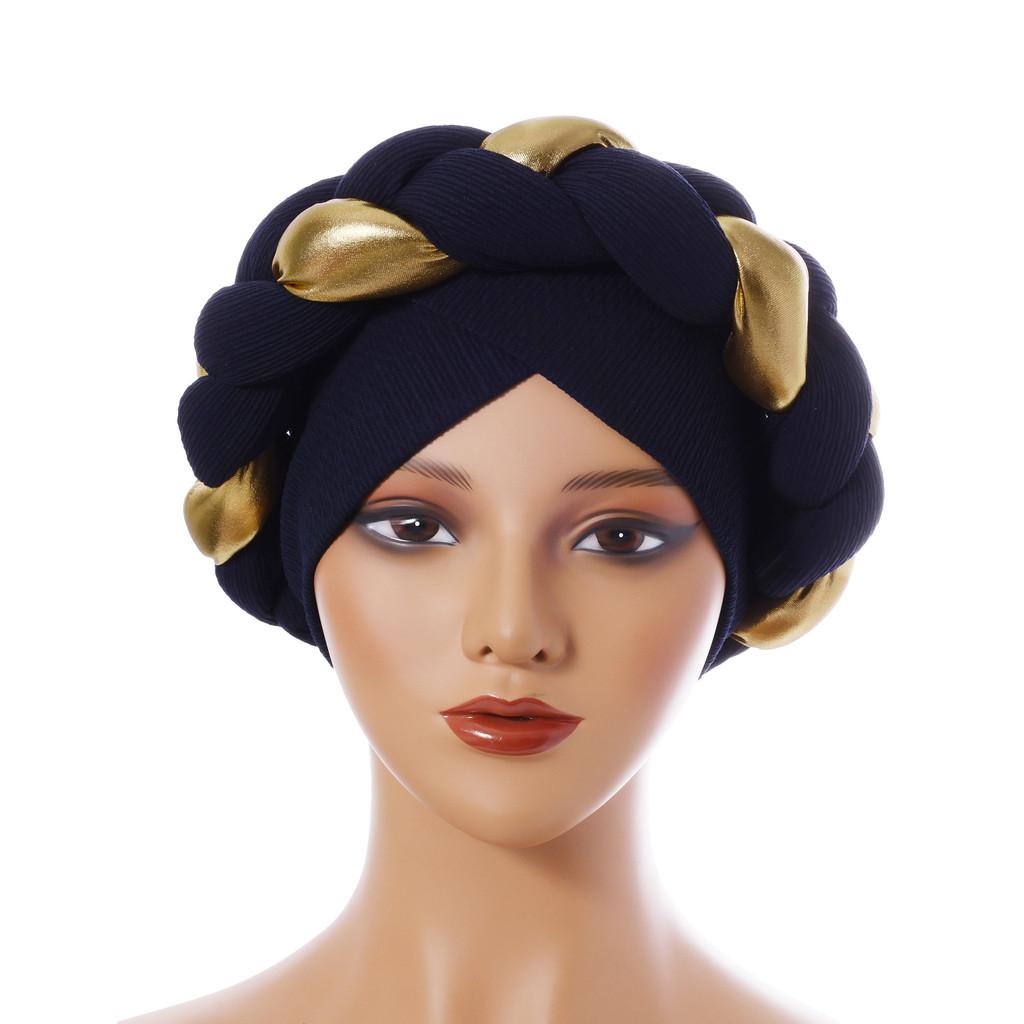 

Cross Pattern Female Head Wrap With Polyester Fabric For Autumn And Winter Fashion тёмно-синий