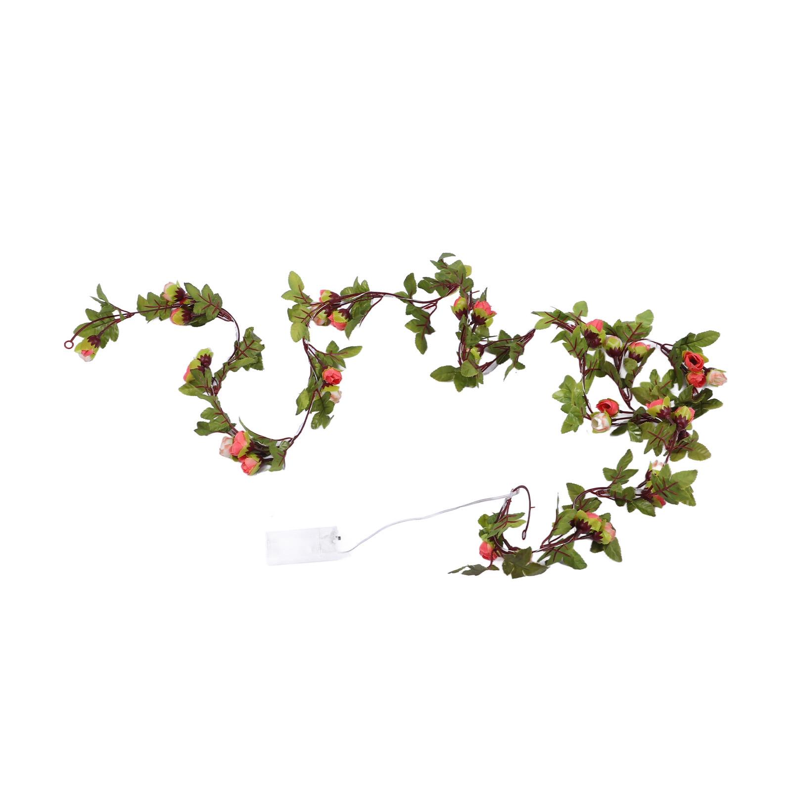 

Flower Rattan String Light Simulation Battery Powered 20 LED Lights Flower Decorative String Lamp for Party Festival