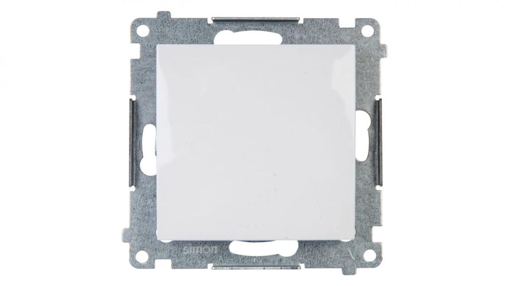 Simon 54 Single Pushbutton, Break (Without Pictogram), Quick Connectors, White Dpr1.01/11