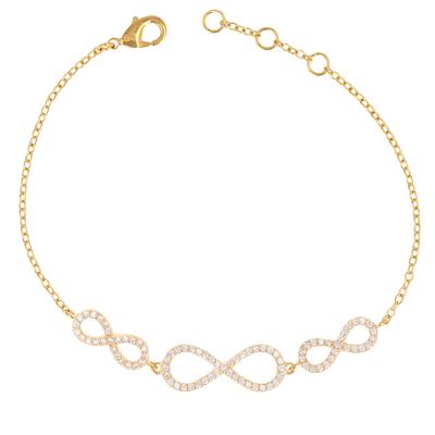 [R3488] - Bratara Placata cu Aur 'Infini' Aur Alb - 50x8 mm