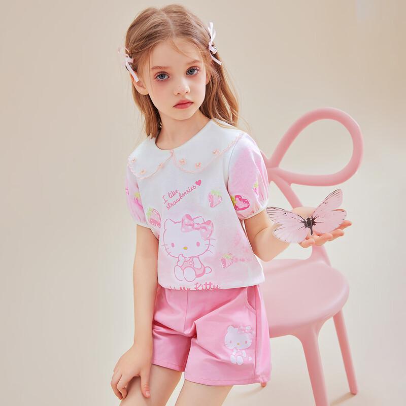 Hello Kitty Girls  Summer Lace-Lapel Two-Piece Set 130