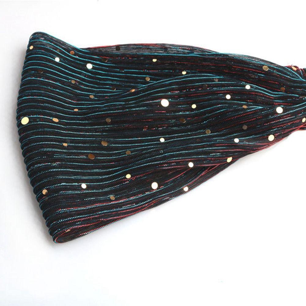 Shiny Cloth Cover the White Hair Women Headband Mesh Hairbands Sequin Hair Band Korean Headwear