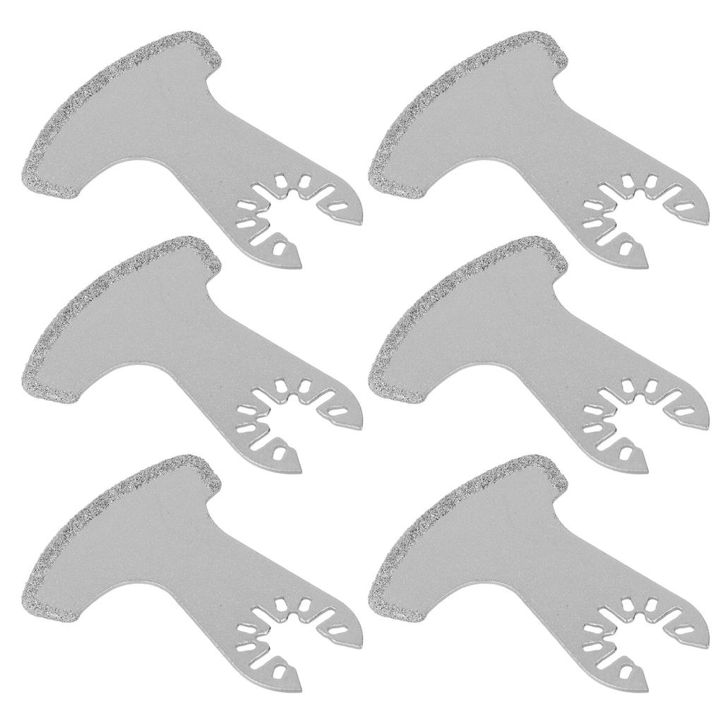 6Pcs Oscillating Saw Blades Sickle Shape Universal Diamond Carbide for Tile Masonry Removal